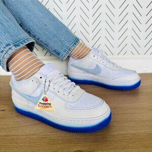 ❤️Rare Nike Air Force 1 Shadow Womens Shoes Sz 7.5 White Blue Sneaker FJ4567-100